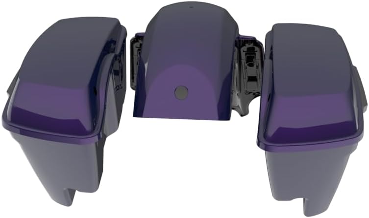 Advanblack Color Matched Stretched Bags, Lids Black Latch Hardware for '23-'24 Harley Touring CVO & 2024 Street Glide, Road Glide (Mystic Shift)