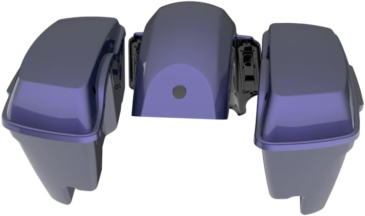 Advanblack Color Matched Stretched Bags, Lids Black Latch Hardware for '23-'24 Harley Touring CVO & 2024 Street Glide, Road Glide (Purple Abyss)