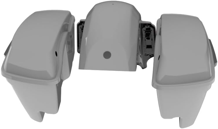Advanblack Color Matched Stretched Bags, Lids Black Latch Hardware for '23-'24 Harley Touring CVO & 2024 Street Glide, Road Glide (Billiard Gray)