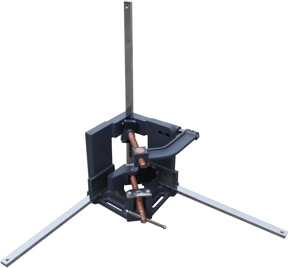 KAKA INDUSTRIAL 3 Axis Angle Clamp Heavy Duty Cast Iron Welding Clamp Vice, 3.9-Inch Jaw Opening, 90-Degree Multi-Position Clamp for Metalworking, Woodworking, and Fabrication, AC-100H