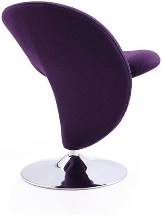 Manhattan Comfort Curl Swivel Accent Chair with 360° Turn, Fully Assembled, Upholstered in Wool Blend, Modern Ergonomic Design with Polished Chrome Base, Set of 8, Multi Color