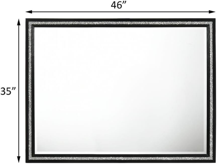 Acme Haiden Rectangular Wood Frame Dresser Mirror in Weathered Black