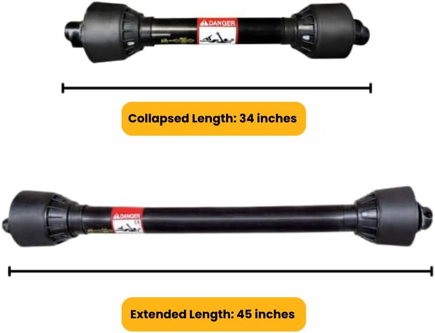 48-Inch Rotary Tiller with PTO | 540 RPM | Fits 20-35 HP Tractors | Heavy-Duty Gear-Driven PTO Tiller | Category 1 3-Point Hitch | 36 C-Shaped Tines for Food Plots & Landscaping