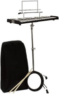 Mendini by Cecilio Glockenspiel Bell Kit for Beginner Students - Percussion Xylophone with Muted Drum Practice Pad, a Pair of Glockenspiel Mallets, Wooden Drum Sticks, Adjustable Stand, Carry Bag