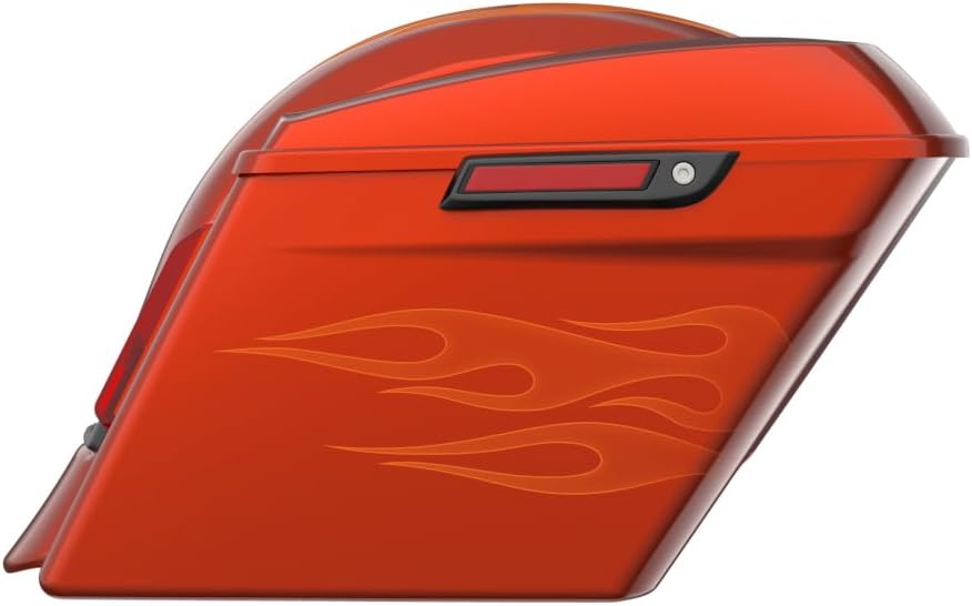Advanblack Color Matched Stretched Bags, Lids Black Latch Hardware for '23-'24 Harley Touring CVO & 2024 Street Glide, Road Glide (Whiskey Firestorm)