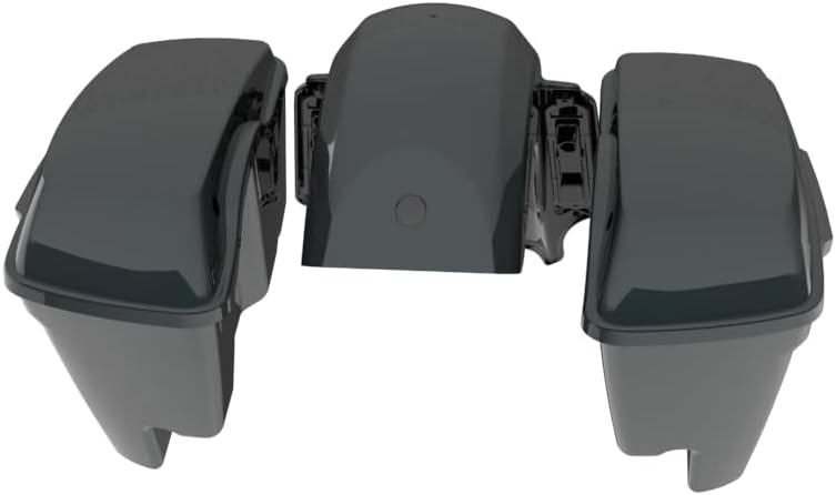 Advanblack Color Matched Stretched Bags, Lids Black Latch Hardware for '23-'24 Harley Touring CVO & 2024 Street Glide, Road Glide (Iron Horse Metallic)
