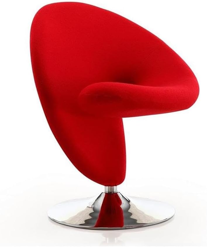 Manhattan Comfort Curl Swivel Accent Chair with 360° Turn, Fully Assembled, Upholstered in Wool Blend, Modern Ergonomic Design with Polished Chrome Base, Set of 8, Multi Color
