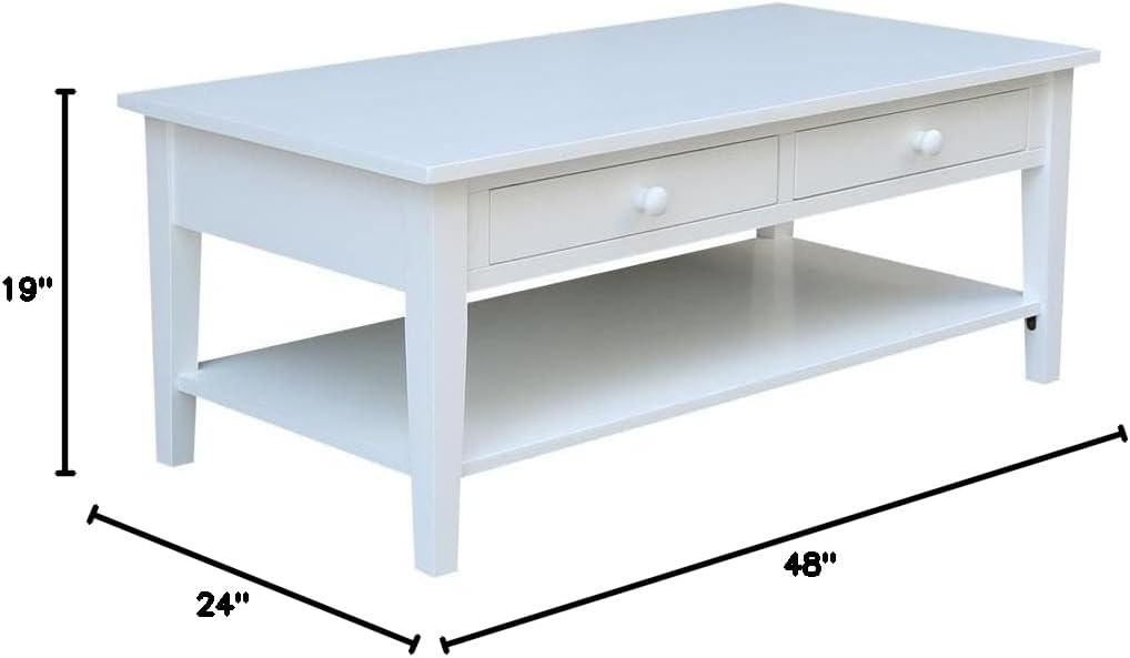 IC INTERNATIONAL CONCEPTS Spencer White Wood Coffee Table