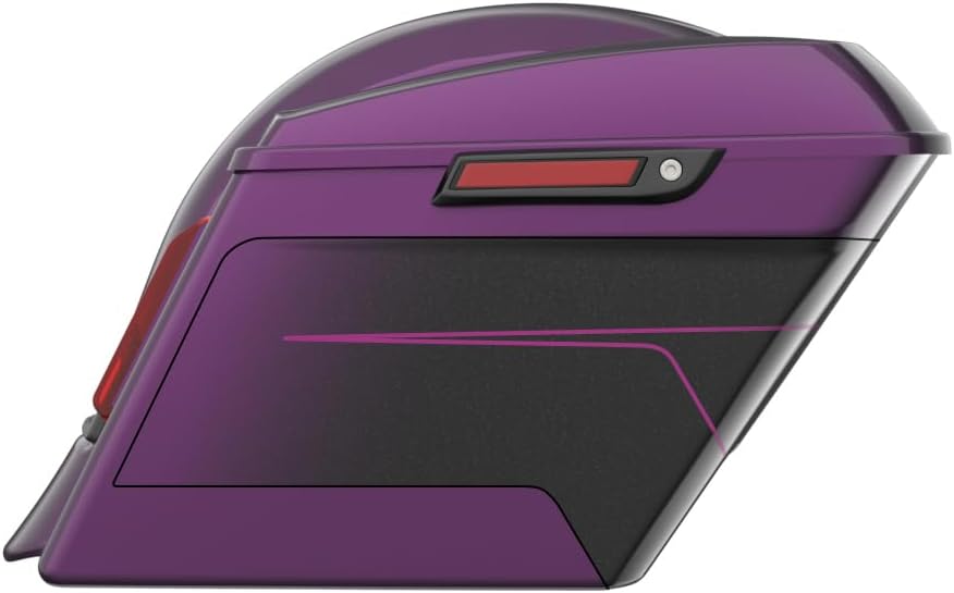 Advanblack Color Matched Stretched Bags, Lids Black Latch Hardware for '23-'24 Harley Touring CVO & 2024 Street Glide, Road Glide (Poison Berry)