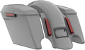 Advanblack Color Matched Stretched Bags, Lids Black Latch Hardware for '23-'24 Harley Touring CVO & 2024 Street Glide, Road Glide (Dark Billiard Gray)