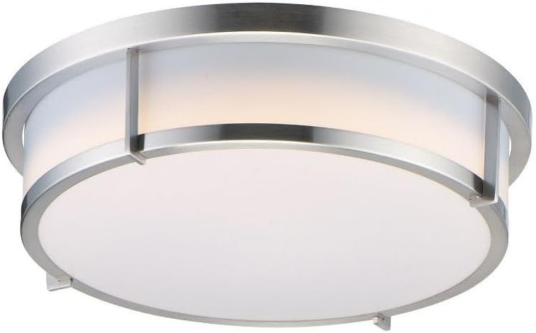 Maxim Lighting Rogue 2-Light 13' Flush Mount Ceiling Light | Satin Nickel Finish | Modern Flush Mount for Hallways and Bedrooms | Low Profile Ceiling Mount | 10272WTSN