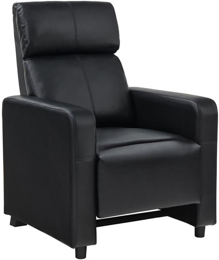 Coaster Home Furnishings - Toohey - Wood and Metal - 5-Piece Upholstered Tufted Theater Recliner with Pocket Coil Seating and Slim Track Arms - Living Room - Black - 600181-S4B