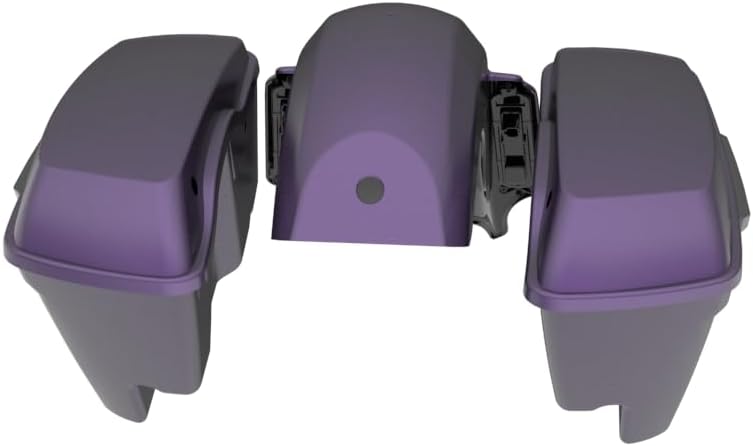 Advanblack Color Matched Stretched Bags, Lids Black Latch Hardware for '23-'24 Harley Touring CVO & 2024 Street Glide, Road Glide (Purple Abyss Denim)