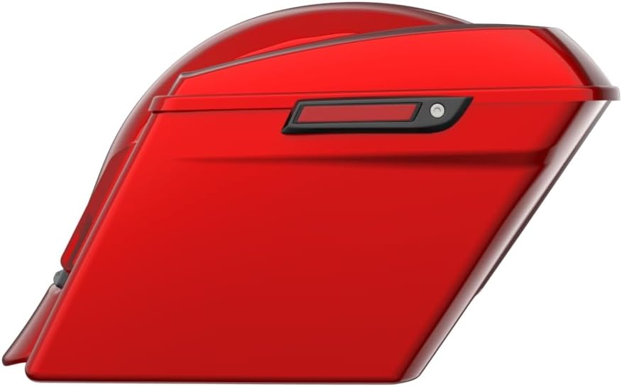 Advanblack Color Matched Stretched Bags, Lids Black Latch Hardware for '23-'24 Harley Touring CVO & 2024 Street Glide, Road Glide (Brilliant Red)