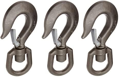47400946 Drop Forged Alloy Steel Swivel Eye Hook with Latch, 3 Ton Working Load Limit (3)
