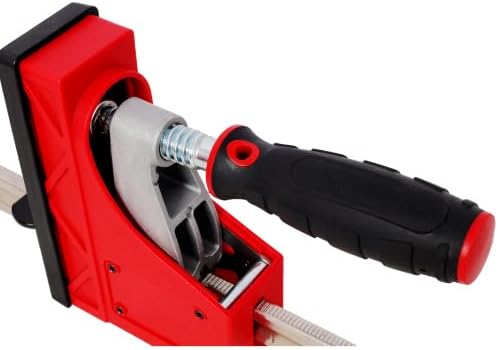 LuckyNote 12-Piece Parallel Clamp Kit, Red Steel, 24 and 40 Inch Clamps with Bench Dogs and Framing Blocks, 1700 lb Force, for Woodworking and Metal Fabrication