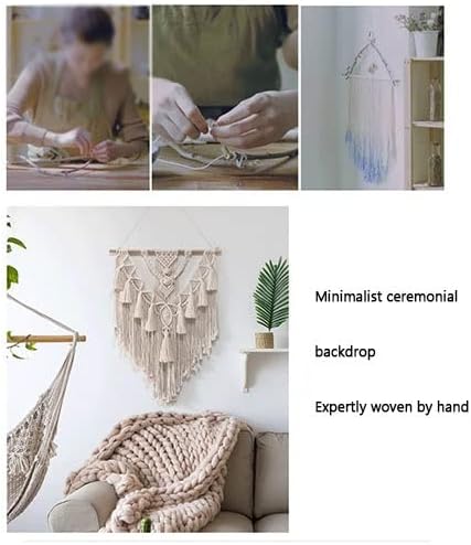 LXHELIVERY Large Wall Hanging Tapestries Hangings Hand Weaves Wall Decoration for Art Cotton Rope Wall Decor for Bedroom Living Room，BackdropTapestry Wedding Decor,Decorations (Color : D)