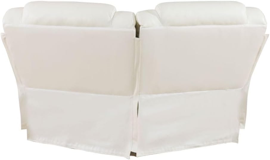 Electric Power Recliner Chair Living Room Furniture, Comfy Wide Lazy Home Theater Breathing Leather Seating with LED Light Strips (White, Single Chair)