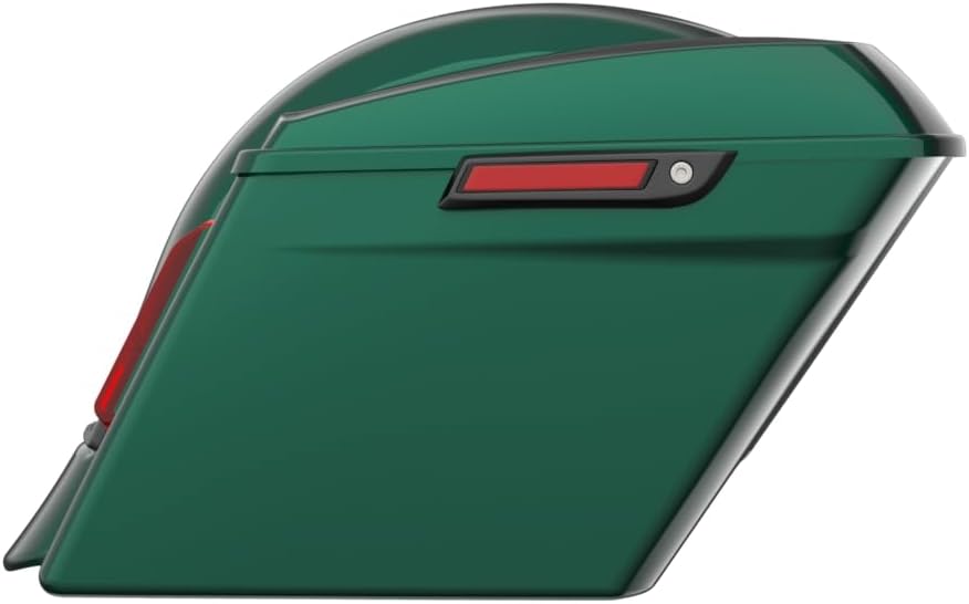 Advanblack Color Matched Stretched Bags, Lids Black Latch Hardware for '23-'24 Harley Touring CVO & 2024 Street Glide, Road Glide (Alpine Green)