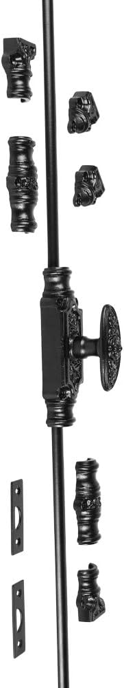 A29 Hardware 9 Feet Iron Cremone Bolt for Doors, Black Powder Coat Finish