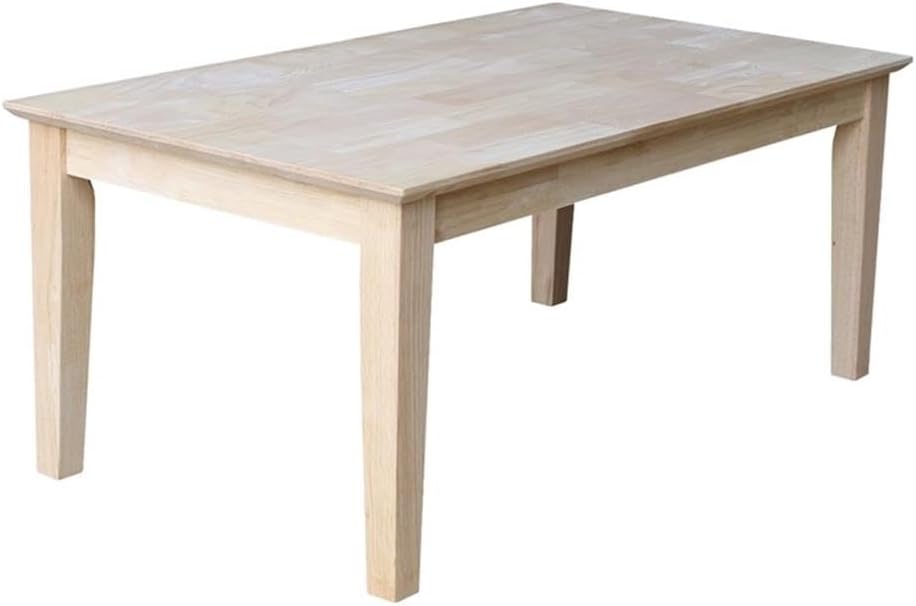 International Concepts Whitewood Tall Shaker Unfinished Coffee Table