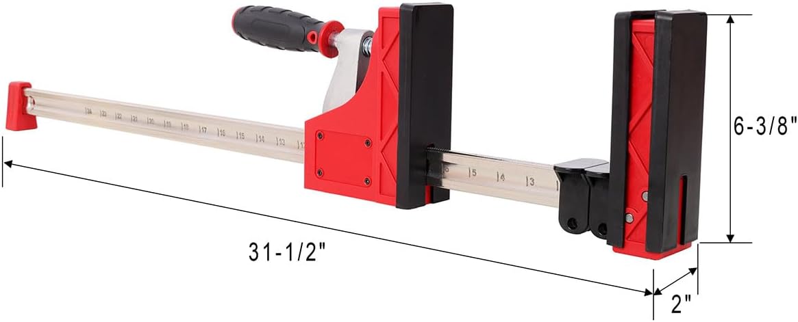 12PCS Parallel Clamps Kit – Includes 2×24' + 2×40' Heavy-Duty Clamps (1700 lbs Force), 4 Framing Blocks, 2 Bench Dogs – Woodworking & Cabinet Making Clamp Set