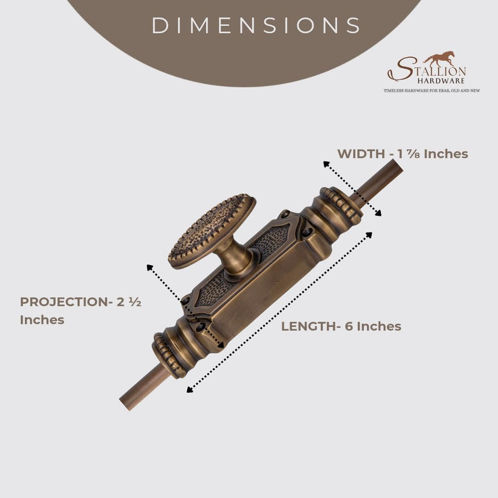 Antique Brass Door Cremone Bolt - 9 ft Durable Solid Brass Build, Rust Resistant, Easy Installation, Vintage Style for Tall Doors, Perfect for Any Decor