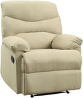 Acme Arcadia Upholstered Motion Recliner in Beige Microfiber