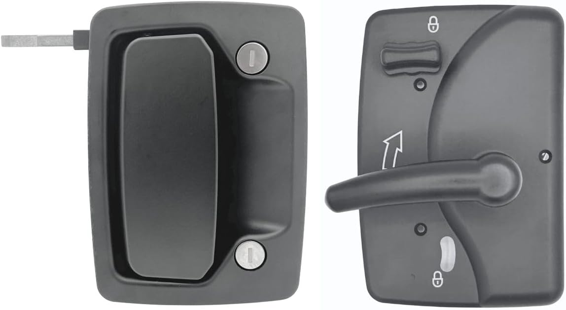 RV Door Handle Kit for 2' thick PTL RV Doors - Genuine TriMark parts - Back to Back Handle set with Hardware. Fits Tiffin, Newmar, Winnebago, Forest River, Dynamax, Entegra and more