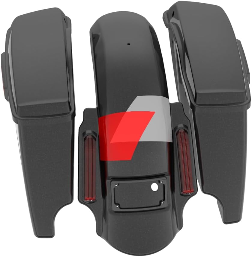 Advanblack Color Matched Stretched Bags, Lids Black Latch Hardware for '23-'24 Harley Touring CVO & 2024 Street Glide, Road Glide (Hot Lap)