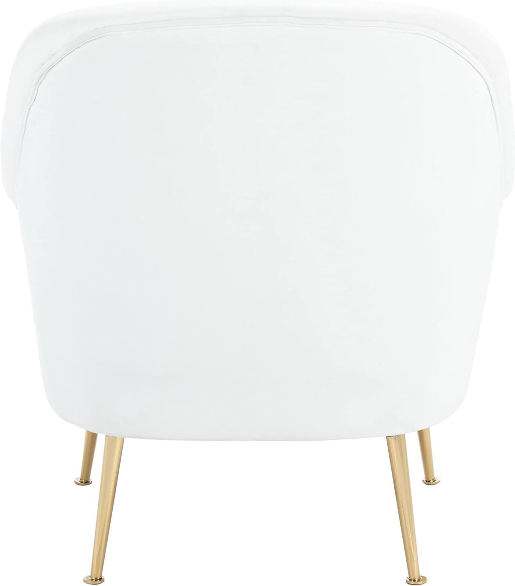 SAFAVIEH Home Collection Rodrik White Velvet/Gold Accent Chair