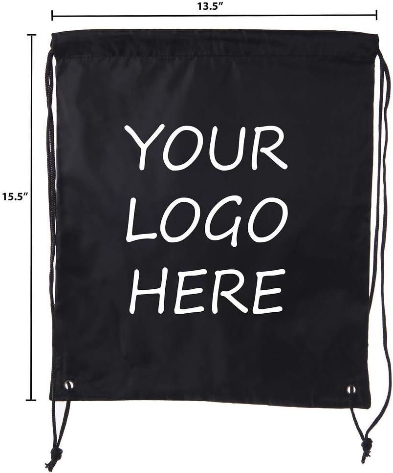 Mato & Hash Custom Bags With Your Logo | 100PK Promotional Drawstring Backpack - 100PK Black CE2500