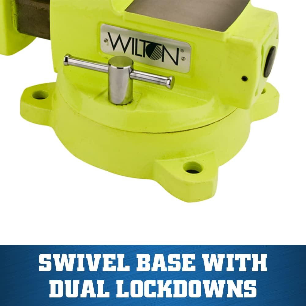 Wilton High-Vis Safety Bench Vise, 5' Jaw Width, 5-1/4' Jaw Opening, 3-3/4' Throat (Model 1550)