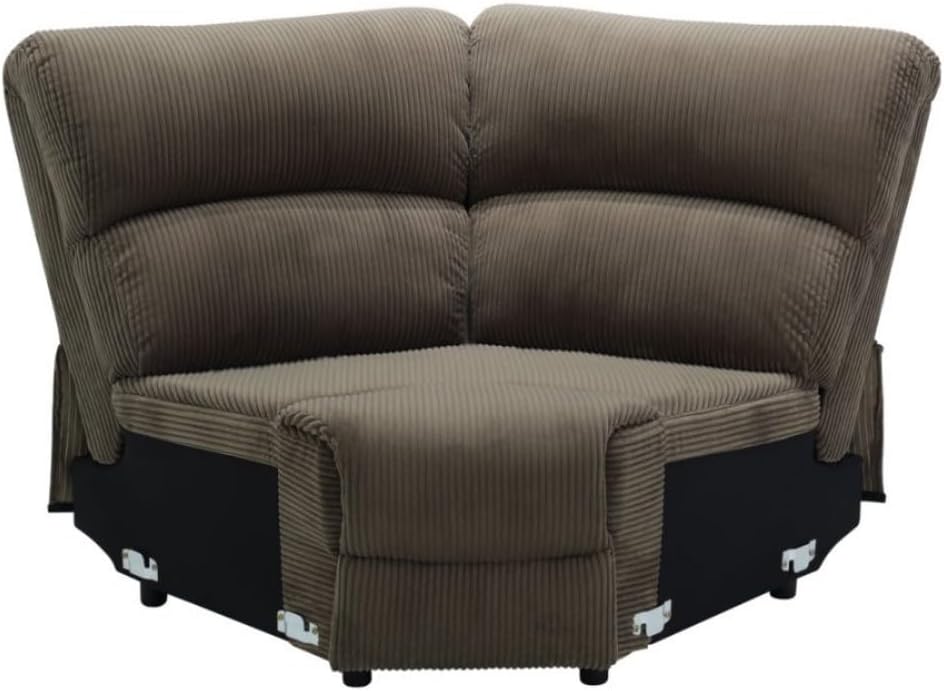 Reclining Sectional Sofa Set, L Shaped Recliner Couch with Cup Holder and Storage Console for Home Theater & Living Room, Camel
