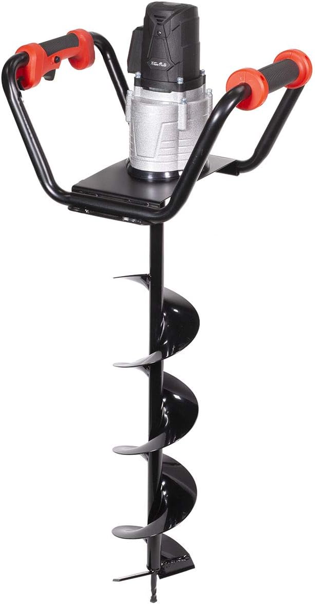 XtremepowerUS 1500W Electric Post Hole Digger Earth Auger Dig Hole Fence Post Hole Digging, Tree Planting with 6' Digging Auger Bit Set, 3/4' Shaft