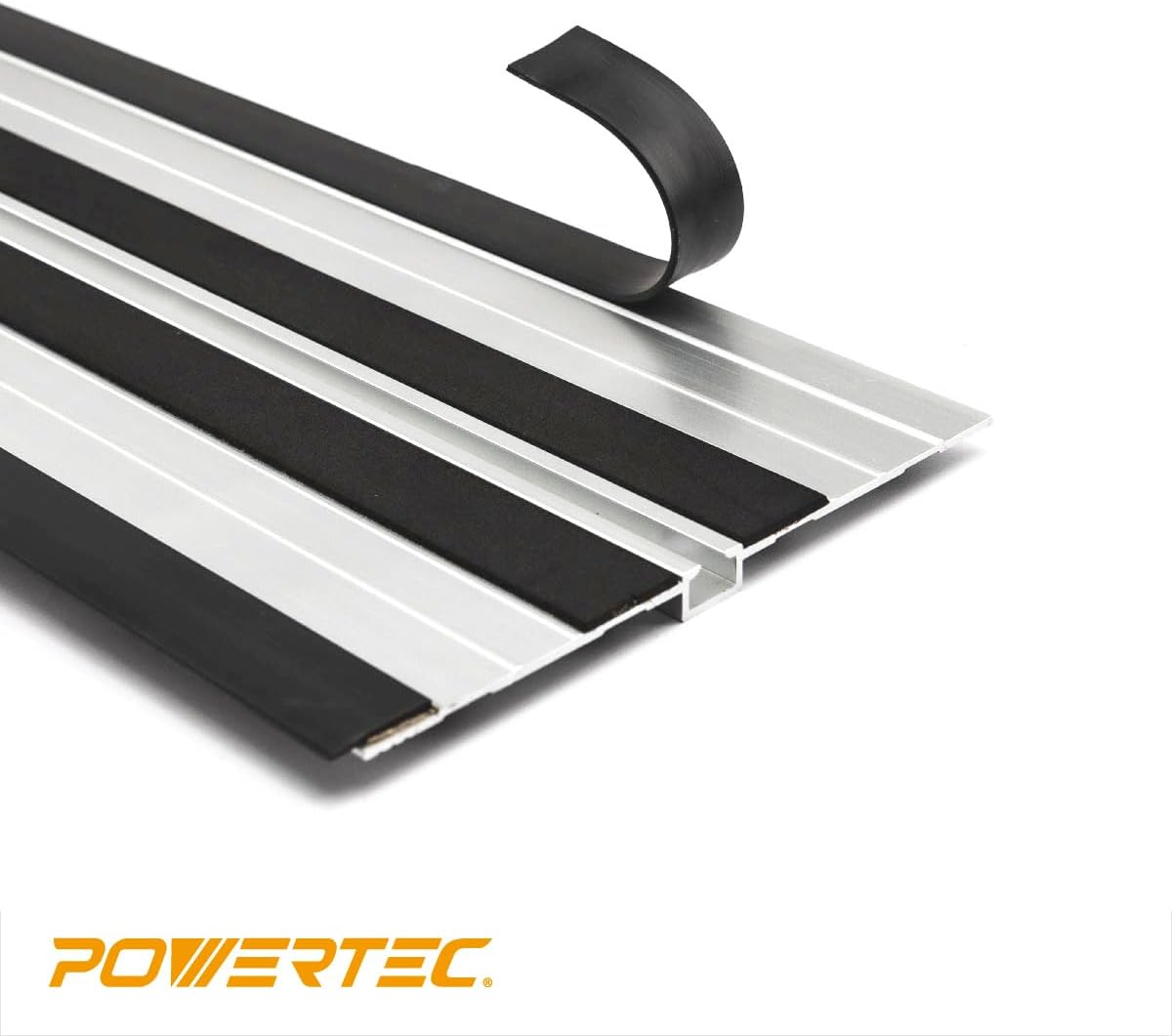 POWERTEC 72199 110 Inch Track Saw Guide Rail and Clamp Set for DeWalt Track Saws, Includes 2x55' Guided Rails, (1) Guide Rail Connector and (2) Quick Release Clamps for Woodworking Projects