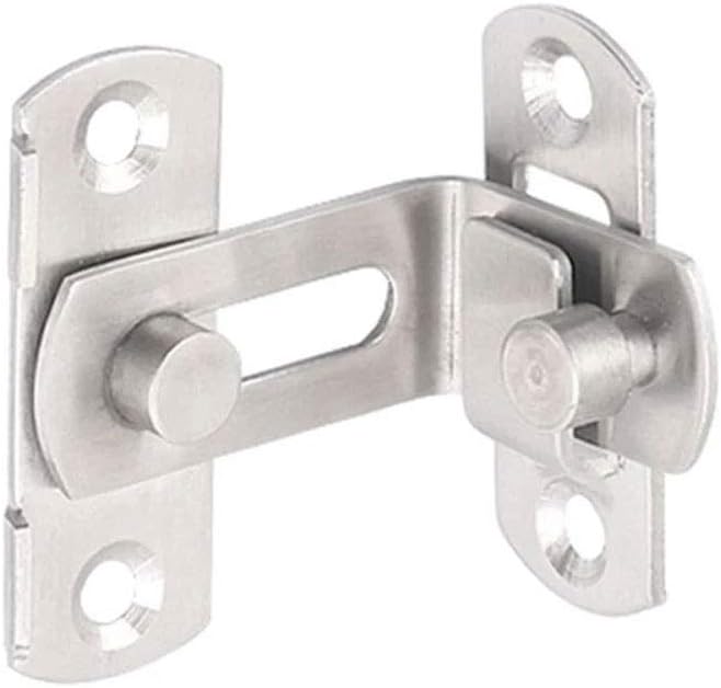 Latch Lock Flip Door Lock Right Angle 90 Degree Lock Sliding Latch Door Safety Stainless Steel Home Hardware (Size : Large) ()