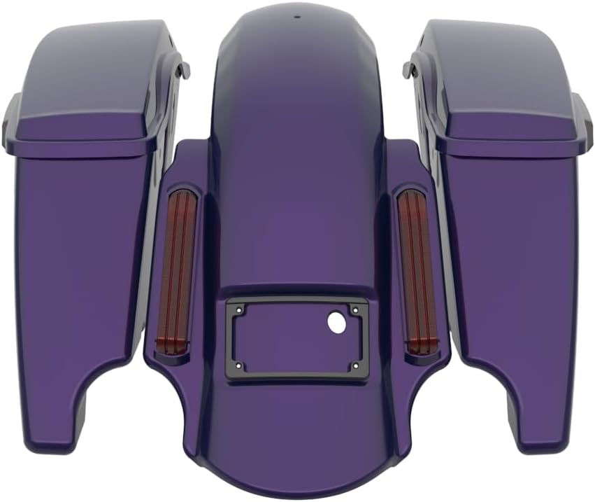 Advanblack Color Matched Stretched Bags, Lids Black Latch Hardware for '23-'24 Harley Touring CVO & 2024 Street Glide, Road Glide (Mystic Shift)