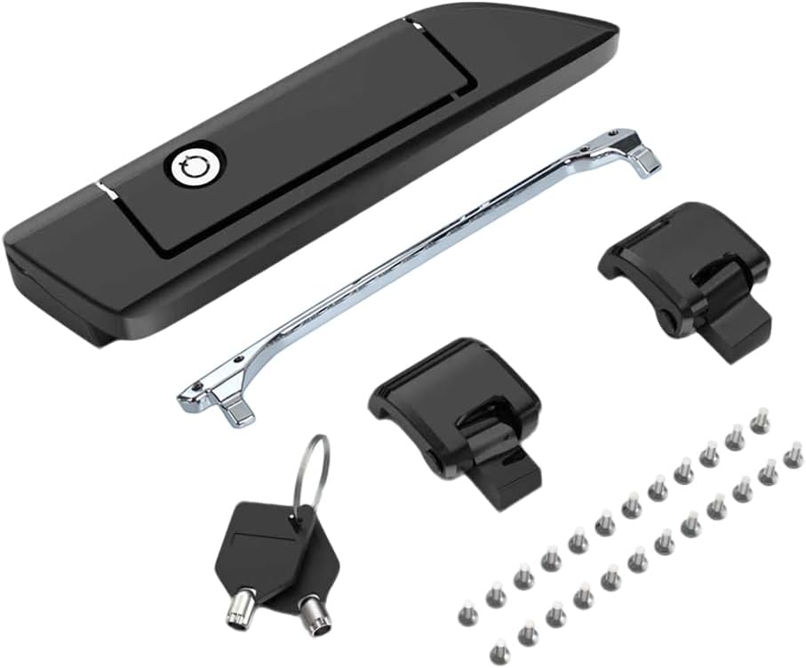 Tour Pack Latches & Hinges Kit Vivid Black for Harley Touring - Upgraded Locking Mechanism, Easy Install - Fits for Road King, Street Glide, Electra Glide 2014-2026