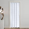DIYHD 32X96 Accordion Door for Tall Openings, White Double Layer PVC Folding Interior Door with Track Kit, Space-Saving Closet Door, No Floor Track, Dual-Sided Handle & Latch, Easy Install
