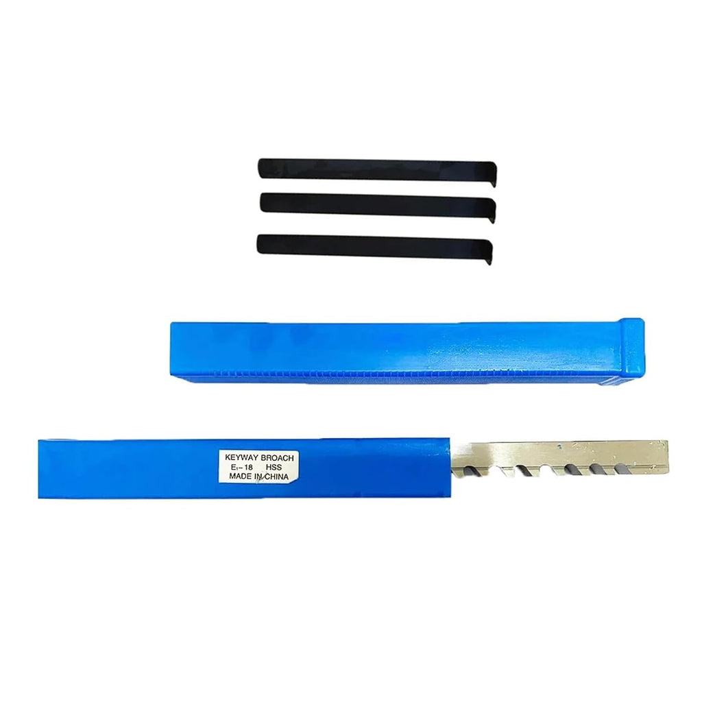 18mm E Push-Type Keyway Broach Metric Sized HSS Broach Cutting Tool Knife with 3pcs Shims for CNC Machine Heat Resistance