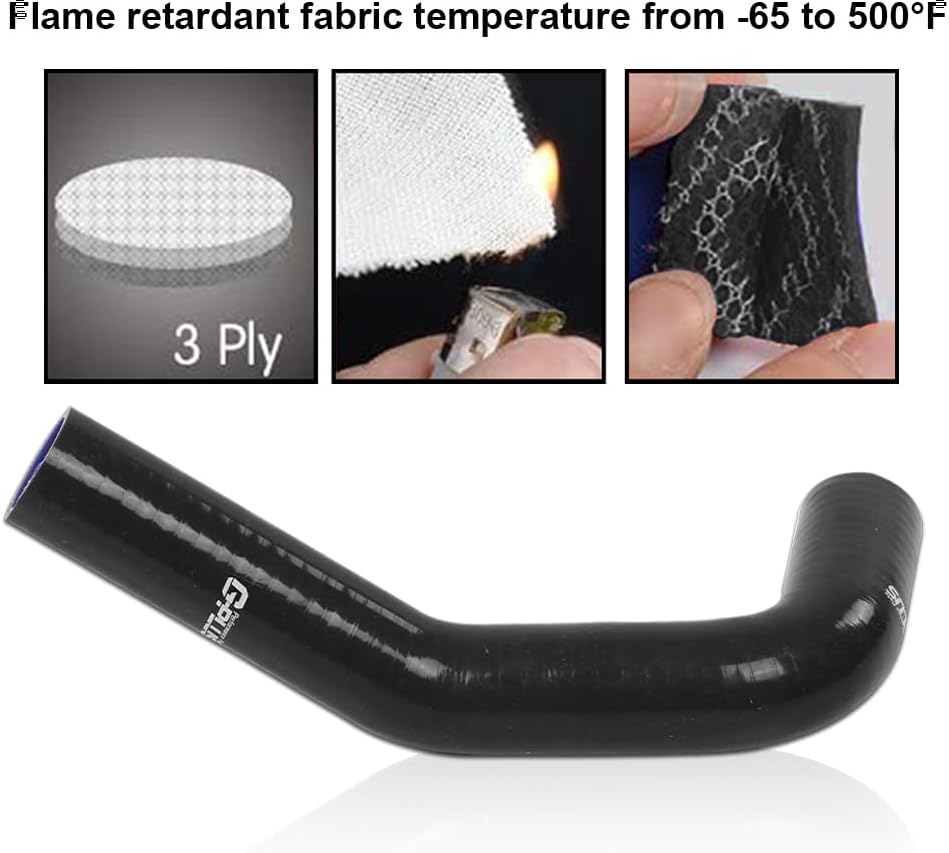 G-PLUS Silicone Radiator Hose Kit w/Clamps Compatible with Honda/Acura Integra DC4 DB7 RS LS GS SE with B18B1 Engine 1994-2001 Black