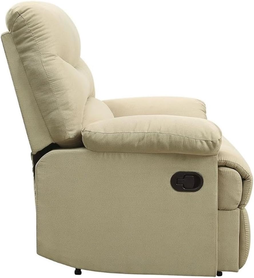 Acme Arcadia Upholstered Motion Recliner in Beige Microfiber