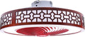 LOYALHEARTDY Modern Bladeless Ceiling Fan with Light, Flush Remote, 22' Smart 3 Light Color Change and 3 Speeds, Low Profile Ceiling Fan with Lights in Red Wood Finish