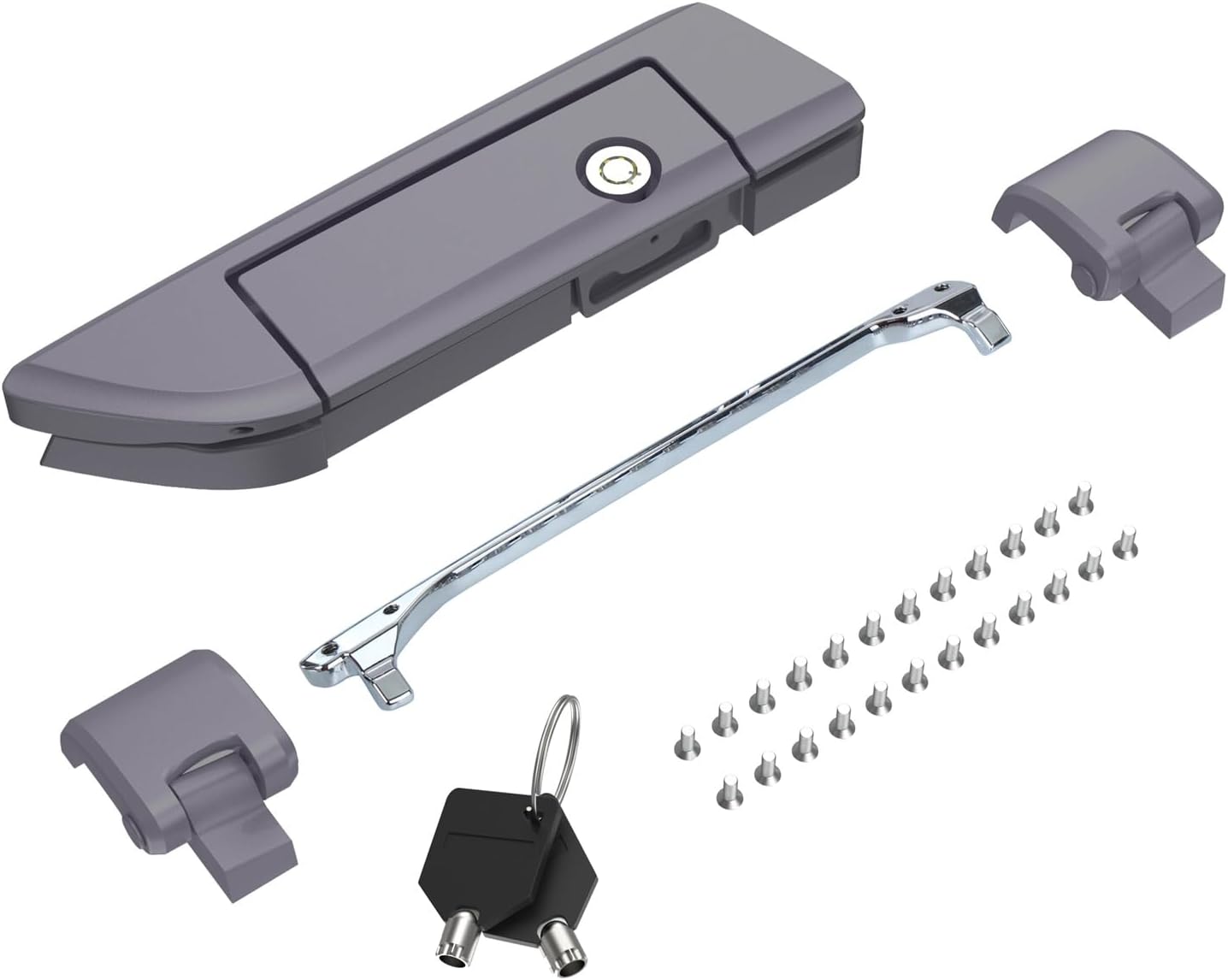 Tour Pack Latches for Harley,Tour Pack Trunk Lid Latch with Keys Fit for Harley Touring/Road King/Road Glide/Street Glide/Electra Glide/Ultra-Classic 2014+ Smoke Gray