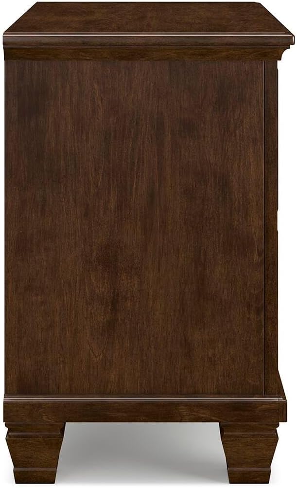Signature Design by Ashley Danabrin Classic 2 Drawer Nightstand for Bedroom, 26.63' Tall, Dark Brown