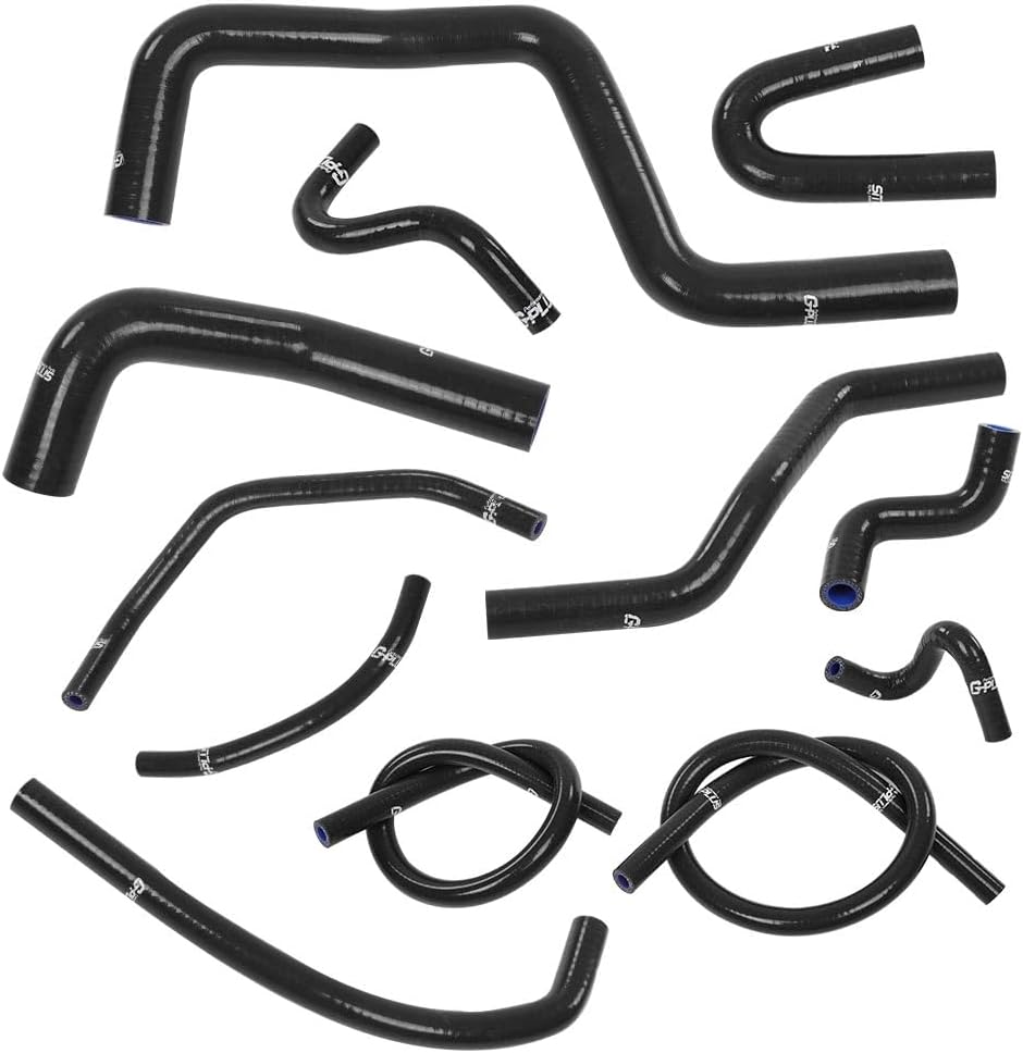 G-PLUS Silicone Radiator Hose Kit w/Clamps Compatible with Honda/Acura Integra DC4 DB7 RS LS GS SE with B18B1 Engine 1994-2001 Black