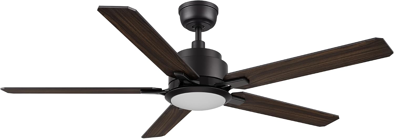 Carro 56' Smart Low Profile Ceiling Fan With Lights, 10 Speeds Silent DC Motor, Farmhouse Ceiling Fan Compatible with Alexa, Siri, Google & Smart App, Indoor & Outdoor, Dark Walnut