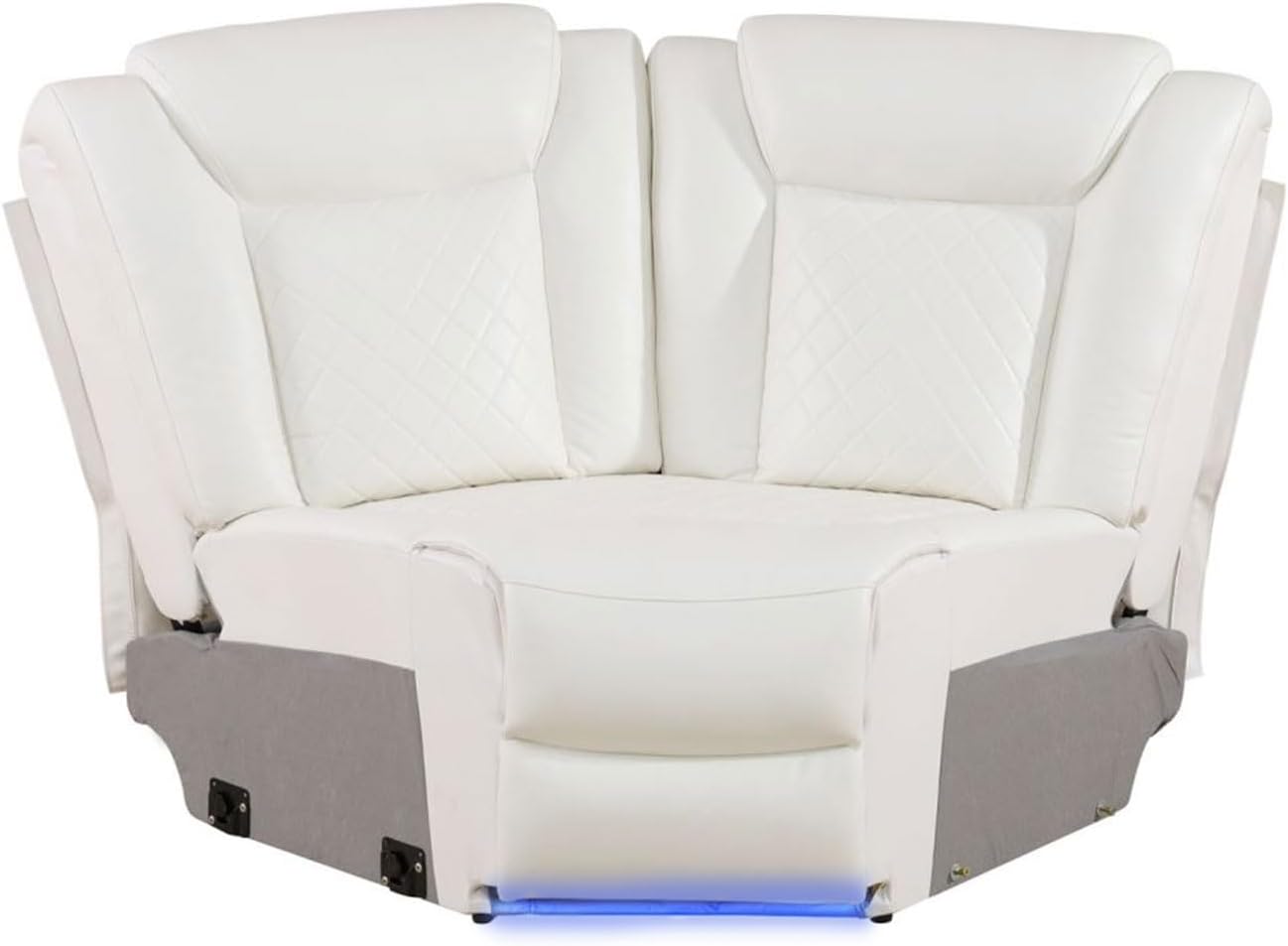 Electric Power Recliner Chair Living Room Furniture, Comfy Wide Lazy Home Theater Breathing Leather Seating with LED Light Strips (White, Single Chair)