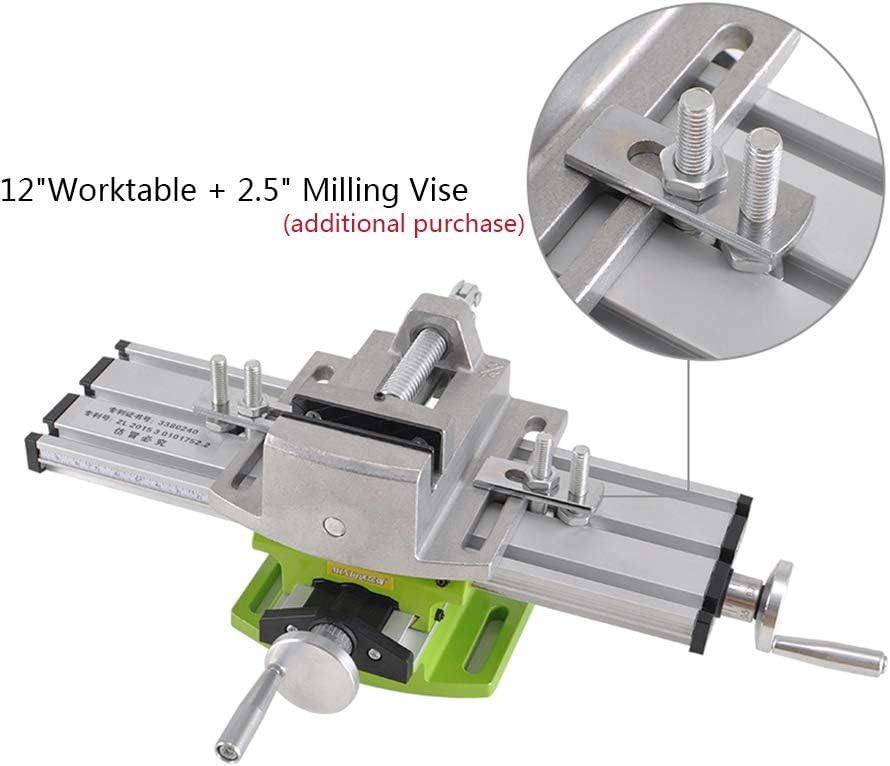 Mini Milling Machine Work Table Vise Portable Compound Bench X-Y 2 Axis Adjustive Cross Slide Table , for Bench Drill Press 13 inches-3.74' (330mm 95mm)